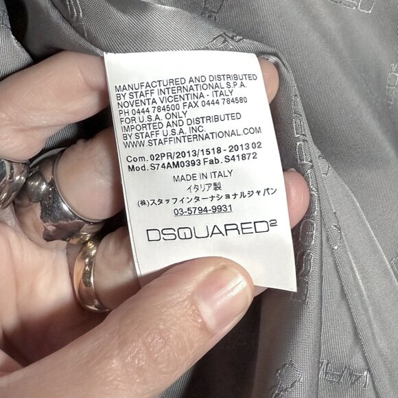 Dsquared2 Black Shawl Collar Wool Biker Jacket - Picture 7 of 11